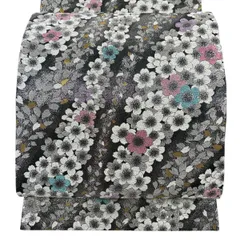 【美品】 袋帯 秀品 振袖向き 桜 桜の花びら 箔 銀糸 銀色 六通 正絹 【中古】