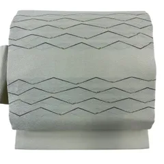 【美品】 名古屋帯 秀品 幾何学模様 金糸 箔 ベージュ 正絹 【中古】