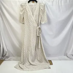 01w-4809 スナイデル snidel   スナイデル ホーム SNIDEL HOME レース切替ドットワンピース ドット柄ロングガウン  2way仕様 インナー付属無し  ルームウェア   アイボリー  サイズFREE  レディース 【中古品】