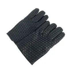 Gloves(グローブス) 手袋 メンズ - 黒 編み込み レザー