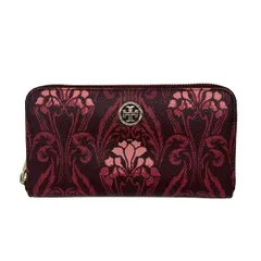 TORY BURCH(トリーバーチ) 長財布 - ボルドー×レッド×ライトピンク ラウンドファスナー