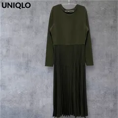◼︎美品◼︎【UNIQLO ユニクロ】コンビネーションワンピース　ダークグリーン　サイズL