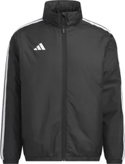 アディダス adidas スリーストライプス ルーズフィット 中わた入りウインドジャケット メンズ 男性 アウター 上着 防風 防寒 ロゴ ワンポイント 練習 トレーニング 移動 部活動  IS425 JZ8769 ブラック