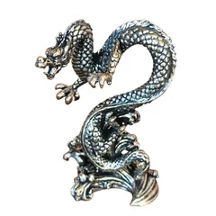 A77 波間から昇る吉祥の龍 昇龍 真鍮製置物 ブラス 龍 風水 開運 縁起物 インテリア オブジェ 玄関 デスク 飾り メンズ レディース ギフトにおすすめ