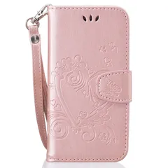 KYV48 ケース 手帳型 GRATINA KYV48 手帳型 ケース かわいい スマホケース Android One S6 手帳型 おしゃれ KYV48 カバー 可愛い アンドロイドワン S6ケース 手帳型ケース 可愛いハート押し花柄　【COCOMO】 カー