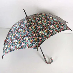 ケンゾー KENZO 傘 かさ 長傘 雨傘 アンブレラ 強力防水加工 豪華 ボタニカル 花柄 小花 バラ 薔薇 緑 ダークグリーン 深緑 赤 レッド ピンク 美品 国内正規品のサムネイル