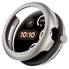 CIOODDW for Google Pixel Watch 1/2/3/4 41mm 45mm カバー ダブルダイヤモンド キラキラ 超簿軽量 PC素材 耐衝撃 装着簡単 google pixel watch 対応 可愛い 傷防止 簡単に取り付け・取 全面保