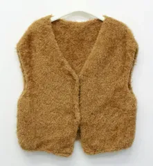 (新品) ハンドメイド 手編み ベスト Fサイズ