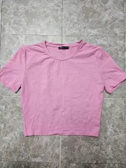 ZARA ピンク クロップド 半袖 Tシャツ M
