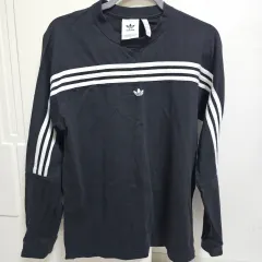 アディダス 3本線 長袖 Tシャツ ブラック