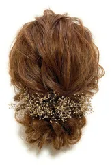 和装 髪飾り ドライフラワー ゴールド かすみ草 結婚式 ブライダル 成人式 ヘッドドレス 卒業式 振袖 袴 ドレス