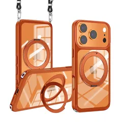 【新品】 tuulaasii For iPhone 17 Pro Max 用 ケース ショルダー クリア リング付き 透明 MagSafe対応 マグセーフ ワイヤレス充電 スタンド機能 マグネット搭載 スマホケース アイフォン 17 プロマックス ケース シリ