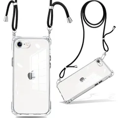 【新品】 iPhone SE3 ケース 2023 第3/2世代 クリア iPhone8 ケース iPhone7 ケース ショルダー 耐衝撃 ストラップ付き スマホケース アイフォンSE3/SE2/8/7 カバー 透明 薄型 軽量 TPUスマホ シリコン 紐付き