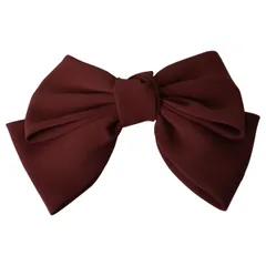 2段リボン ゴム 大きめ 卒業式 レディース ヘアゴム 結婚式 かわいい ヘアアクセサリー 8.ボルドー