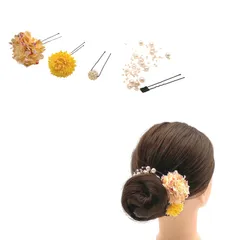 EZ PEACH 髪飾り パール Ｕピン 和風 和装 レディース 浴衣 飾り 花 U字コーム ヘアピン Uピン ヘアクリップ 浴衣 着物 振袖 袴 髪飾り 卒業式 和装 成人式 結婚式 七五三 パーティー 謝恩会 お正月 花火大会 髪留め ヘアアクセサリー 4