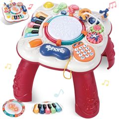Jecimco Musical Toy for Kids, Multifunctional Musical Table, Early Development Toy with Bead Coaster and Looping, Educational Toy, Piano and Keyboard Toy for Boys and Girls, Electronic Keyboard Toy
