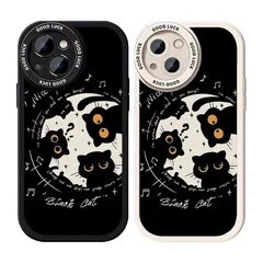 【新品】 可愛い ねこ 猫 ネコ スマホケース iPhone 13 mini 用 ケース 幸運の黒猫 イフォン 13 mini 用 ケース (6.1インチ) ソフトシェル シリコーン Aブラック ARPE株式会社 1