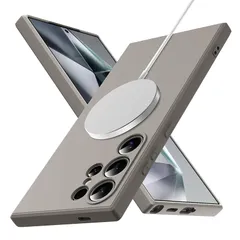 【新品】 Galaxy S24 Ultra 用 ケース マグネット搭載 耐衝撃 薄型 シリコン Magnetic スリム 薄い スマホケース トラップホール付き ワイヤレス充電 軽量 手触り良い 指紋防止 サムスン ギャラクシーS24 Ultra 対応 ( 1