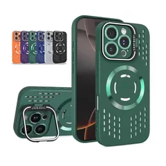 【新品】 YJKezhan for iPhone 13 用ケース MagSafeアクセサリー対応 スマホケース マグセーフ カバー マ新型カメラスタンドカップルシリカゲルケース隠し携帯スタンドレンズフィルム保護 高放熱 [耐衝撃] [柔軟TPU液体シリコン 1