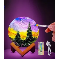 描ける 月ランプ お絵描きキット 工作キット 間接照明 ナイトライト 実験 手芸 手作りキット 宇宙テーマ 絵の具セット 自分だけのランプを描こう 小学生 子供 女の子 男の子 人気 誕生日 プレゼント おもちゃ 夏休み 自由研究 工作