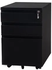 全新品 サイドワゴン 3段オールロック 幅390×奥行450×高さ600mm スチール製 ペントレー シリンダー錠 完全完成品 組立て不要 1年保証付きのサムネイル