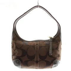 コーチ COACH ハンドバッグ ワンショルダー キャンバス レザー シグネチャー 総柄 茶色 ブラウン 11289 /XZ ■GY18