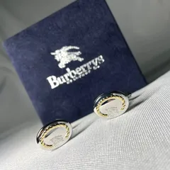 美品 Burberry バーバリー ホースナイトロゴ 騎士デザイン カフス カフリンクス ボタン シルバー＆ゴールド メンズアクセサリー 付属有