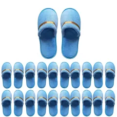 [kitamurasyokai] 使い捨て スリッパ １０足セット（個包装） 厚底滑り止め 高級 ふわふわ 室内 ルームシューズ ユニセックス ホテル アメニティ 仕様 旅館 エステ 来客用 業務用 出張 旅行 防災 洗濯 抗菌 防臭 (ブルー/１０足セット)