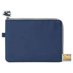 リヒトラブ にゃんシーン ねこ フラットポーチA5 インディゴブルー A2222-11 0