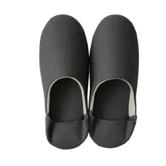 日本製 バブーシュ Ｍサイズ 23~24.5cm リネン コットン スリッパ ルームシューズ 綿 麻 山形県産 メンズ レディース キッズ 子供 2way 洗える フラットシューズ 北欧 オールシーズン 阿部産業コラボ (トラムントグレー, M)