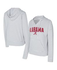 コンセプツ スポーツ メンズ アウター パーカー・スウェット Vネック パイル Conceptsport Mens WhiteGray Alabama Crimson Tide French Terry Striped VNeck Pullover Hoodi
