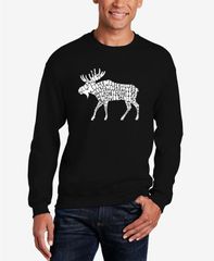 エルエーポップアート メンズ アウター パーカー・スウェット クルーネック スウェット シャツ LA Pop Art Mens Word Art Crewneck Moose Sweatshirt Black ブラック