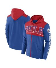ファナティクス メンズ アウター パーカー・スウェット カラーブロック パーカー Fanatics Mens Royal Red Philadelphia 76ers Skyhook Colorblock FullZip Hoodie Royal Red レッ