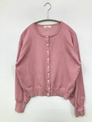 earth music&ecology アースミュージックアンドエコロジー カーディガン/ボレロ F ピンク 無地 ミドル丈 長袖