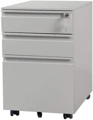 「新入荷」全新品 オフィスワゴン（グレー）デスクワゴン 完成品 サイドワゴン 1年安心保証 オフィスワゴン 大容量 3段 組立て不要 キャスター付き 鍵付き ホワイト ブラック サイドデスク ワゴン A4 ファイル 1のサムネイル