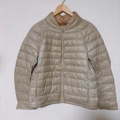 (^w^)b ユニクロ　UNIQLO  ダウンジャケット　チェック柄　ベージュ　レディース　サイズM   OM10724YS