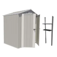 「数量限定セール」 【可動棚付き】物置 屋外 スチール 倉庫 床材補強フレーム付き 戸外収納庫 幅173*奥行き107*高193 物置き おしゃれ 大型 収納庫 屋外物置 防さび ベランダ 防水 ドア スチール物置 屋外収納 ガーデニング   