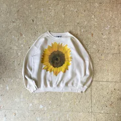 90s USA製 【Studio Q.】 スタジオQ ひまわり フラワープリント スウェット Lee size.L