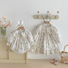 新品未開封】姉妹服セット（70cm&100cm）ロンパース ワンピース - メルカリ