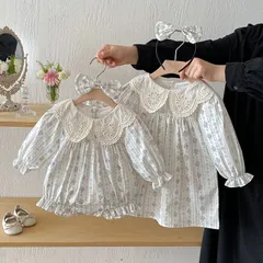 キッズ花柄ワンピース女の子ベビー赤ちゃんロンパース子供服ドレス41 ガーリー70 80 90 100 110 120 130 140かわいいナチュラル長袖おしゃれフリル可愛い上品お出かけSNS映え記念撮影【arc】