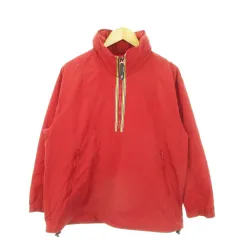ライトニング ボルト Lightning Bolt アノラックパーカー プルパーカー スタンドカラー ハーフジップ フード収納 ナイロン ライン サーフィン スポーツ M 赤 レッド /MN12 ■GY01