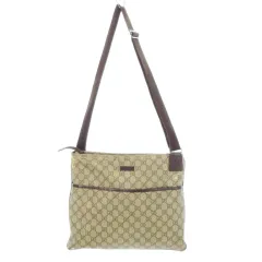 グッチ GUCCI ショルダーバッグ PVC レザー 革 GGスプリーム ロゴ 茶 ブラウン 141198・467891 /CK19 ■GY17