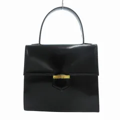 イヴサンローラン YVES SAINT LAURENT ヴィンテージ ハンドバッグ フラップ レザー ゴールド金具 黒 ブラック /HO ■GY11