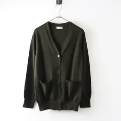 MARGARET HOWELL マーガレットハウエル カシミヤ100% ニットカーディガン 2 カーキ┃スコットランド製/羽織り【2400014812442】