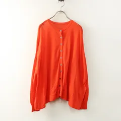 美品 2024SS スピック＆スパン Spck&Span 2way ウォッシャブル シアーカーディガン＼オレンジ コットン ニット【2400014827767】