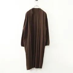 美品 アミング ヒヨリ プラス HIYORI+ 前開き ニットロングカーディガン ブラウン┃羽織り ハオリ ニットコート【2400014840179】のサムネイル