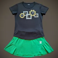roche  ローチェ  テニス  ウェア  シャツ  スコート  上下セットアップ  Мサイズ  中古美品  黒緑