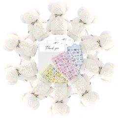 【新品】 Fi's+7 クマさんタオル ワッフル生地 ホワイト10個セット プチギフト シール付き ハンカチ お祝い お返し 結婚 退職 卒園 卒業 返礼品 プレゼント タオルベア パーティー ハンドタオル 吸水 白色 イベント お楽しみ会 子ども会 (白ワッ