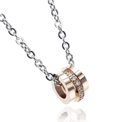 【新品】 Napist (ナピスト) 3連リング ３つの輪 ネックレス ピンクゴールド[ 316Lサージカルステンレス / 平あずきチェーン ] レディースアクセサリー ギフトボックス付き NPNS044R