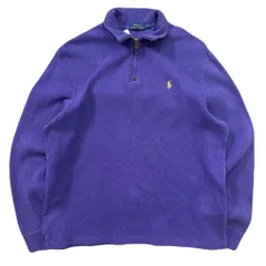 POLO RALPH LAUREN ポロ ラルフローレン ハーフジップ コットンニット 紫 Lサイズ No.EA243
